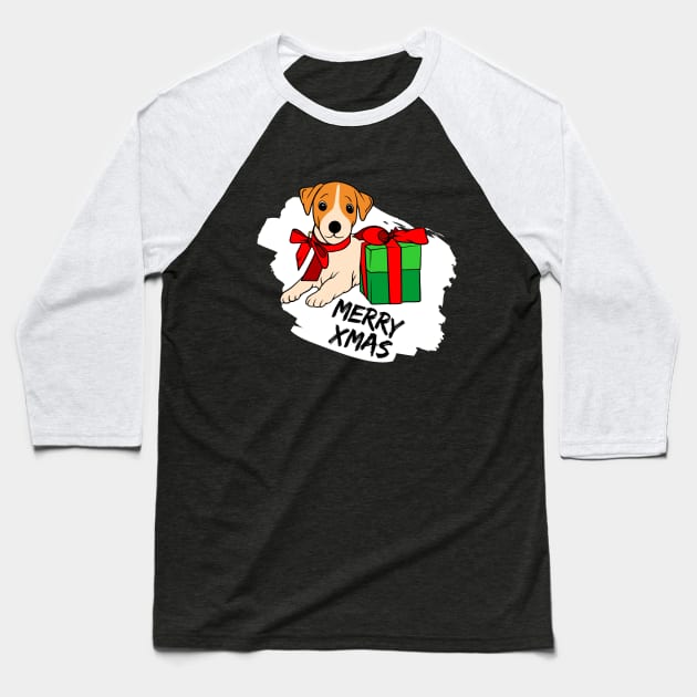 Christmas Dogs Merry Xmas T-Shirt T-Shirt No2 Baseball T-Shirt by hubcon